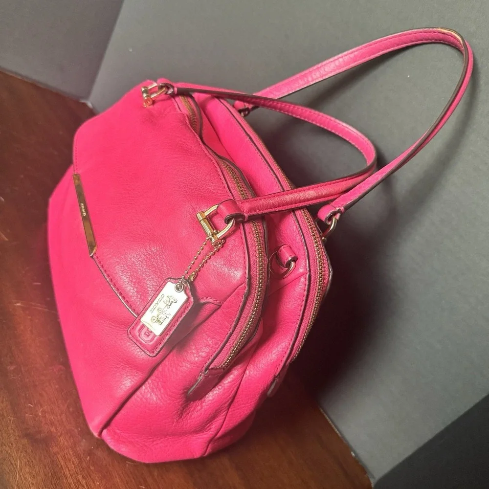 Coach Madison Georgie Small Satchel in Pink Ruby Leather 30081 HTF